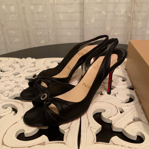 Christian Louboutin Shoes - Christian Louboutin black crepe mezza-luna